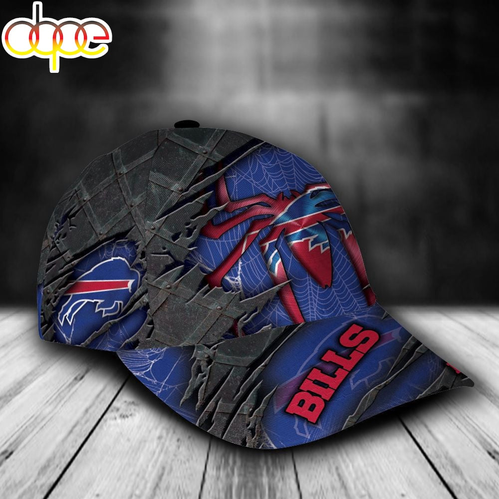 Custom Name NFL Buffalo Bills Spider Man Marvel All Over Print - Blue 3D Classic Cap