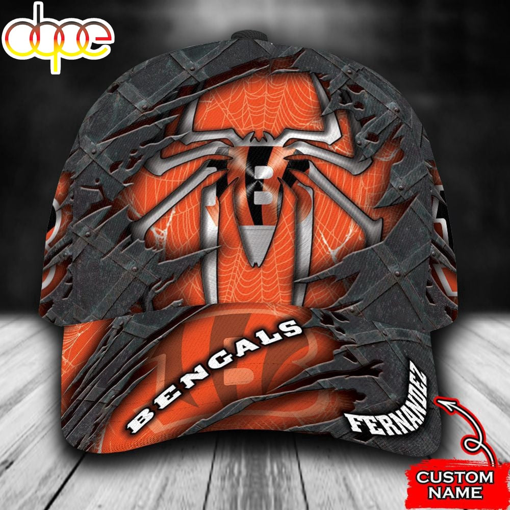 Custom Name NFL Cincinnati Bengals Spider Man All Over Print 3D Classic Cap