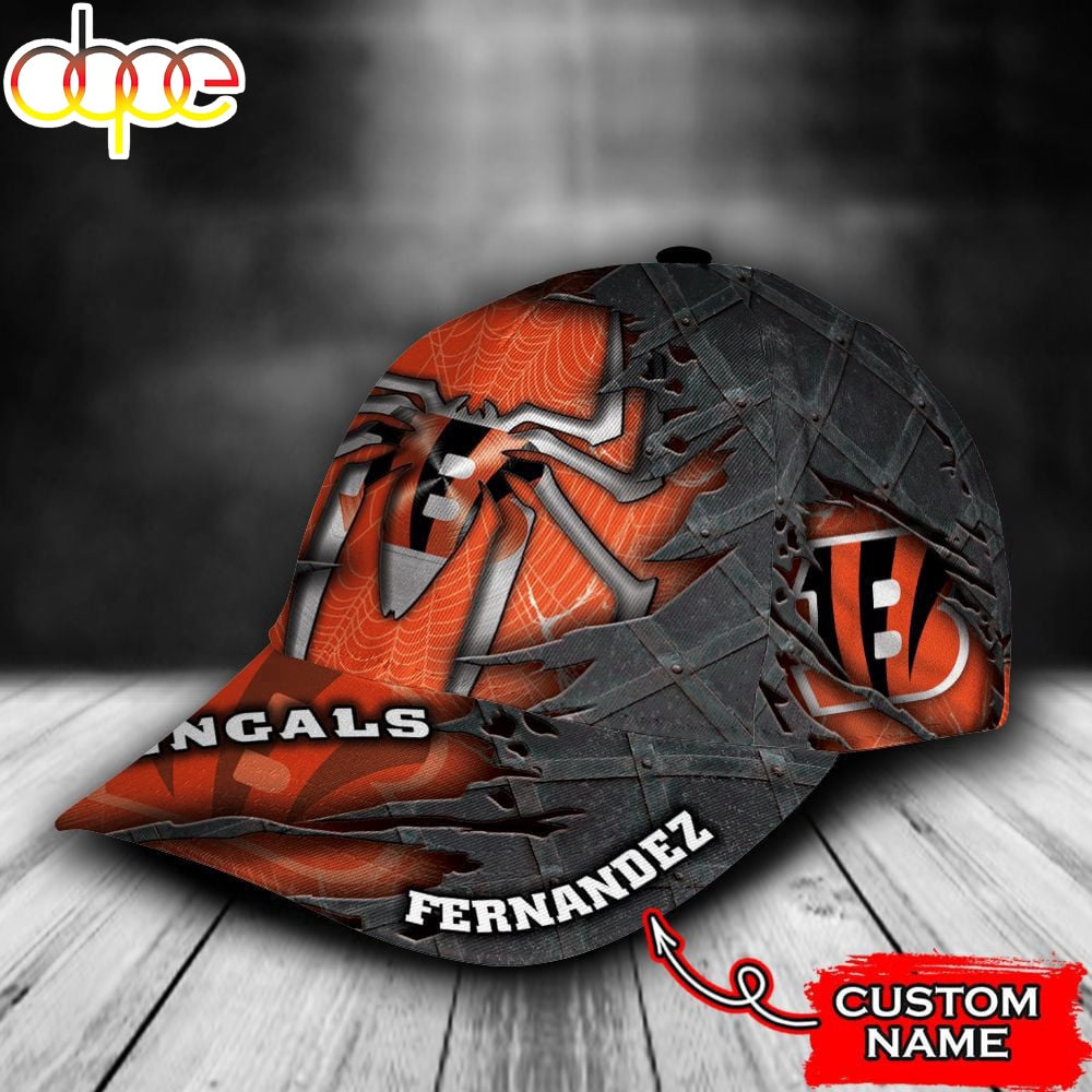 Custom Name NFL Cincinnati Bengals Spider Man All Over Print 3D Classic Cap