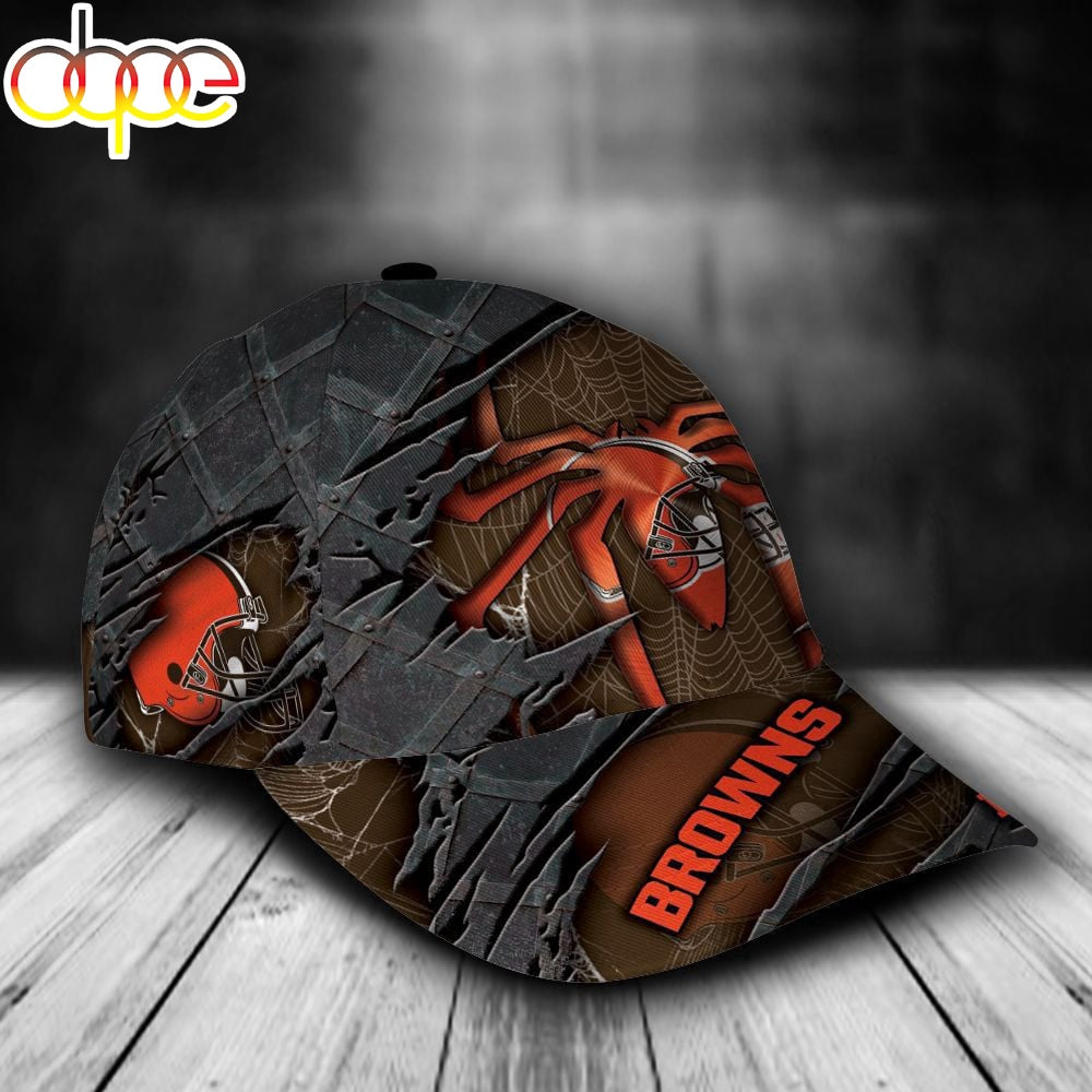 Custom Name NFL Cleveland Browns Spider Man All Over Print 3D Classic Cap