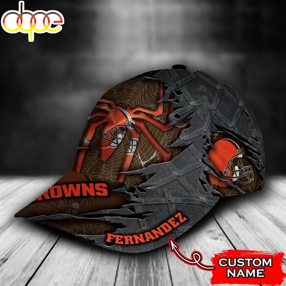 Custom Name NFL Cleveland Browns Spider Man All Over Print 3D Classic Cap