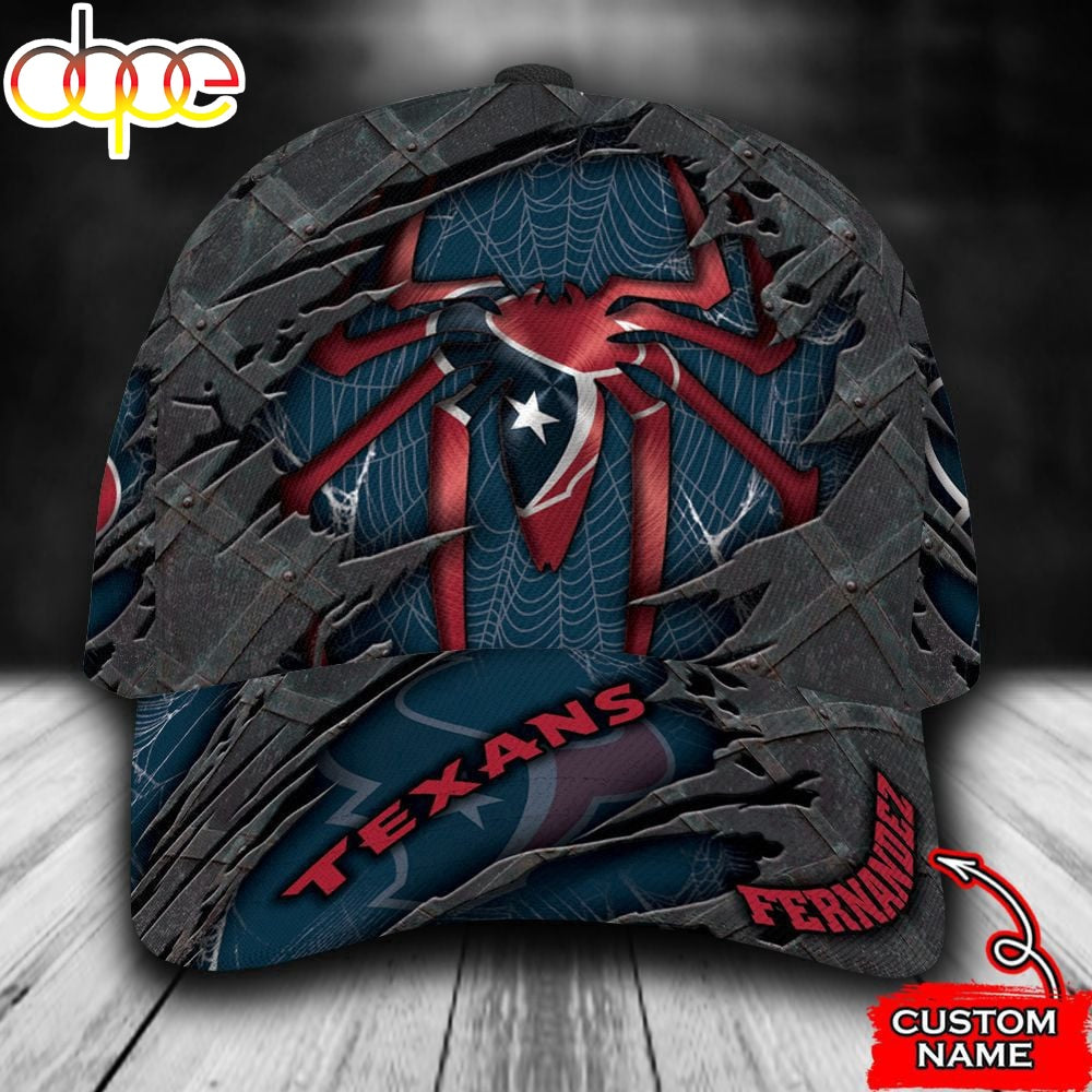 Custom Name NFL Houston Texans Spider Man All Over Print 3D Classic Cap
