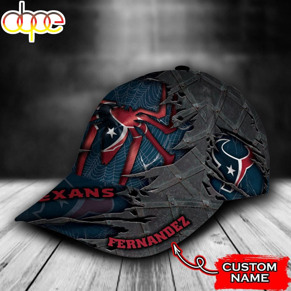Custom Name NFL Houston Texans Spider Man All Over Print 3D Classic Cap