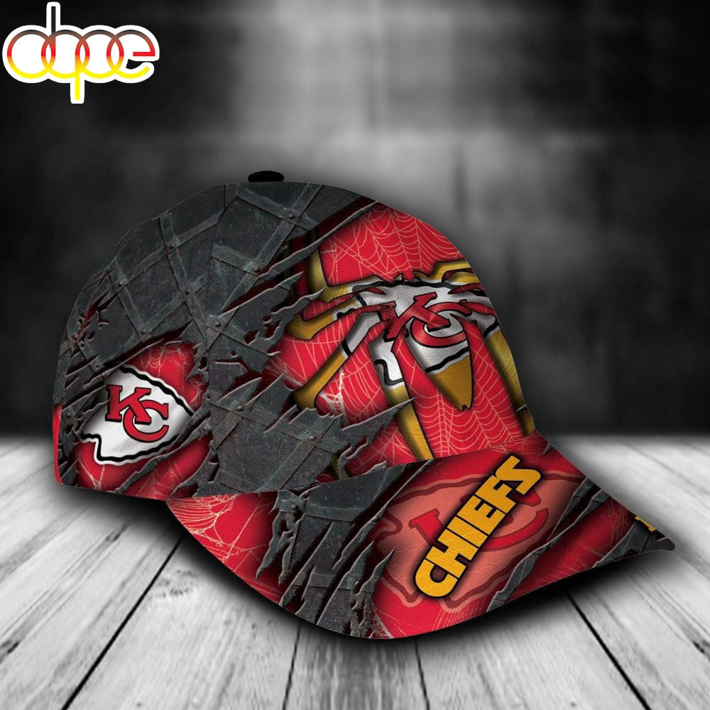 Custom Name NFL Kansas City Chiefs Spider Man All Over Print 3D Classic Cap