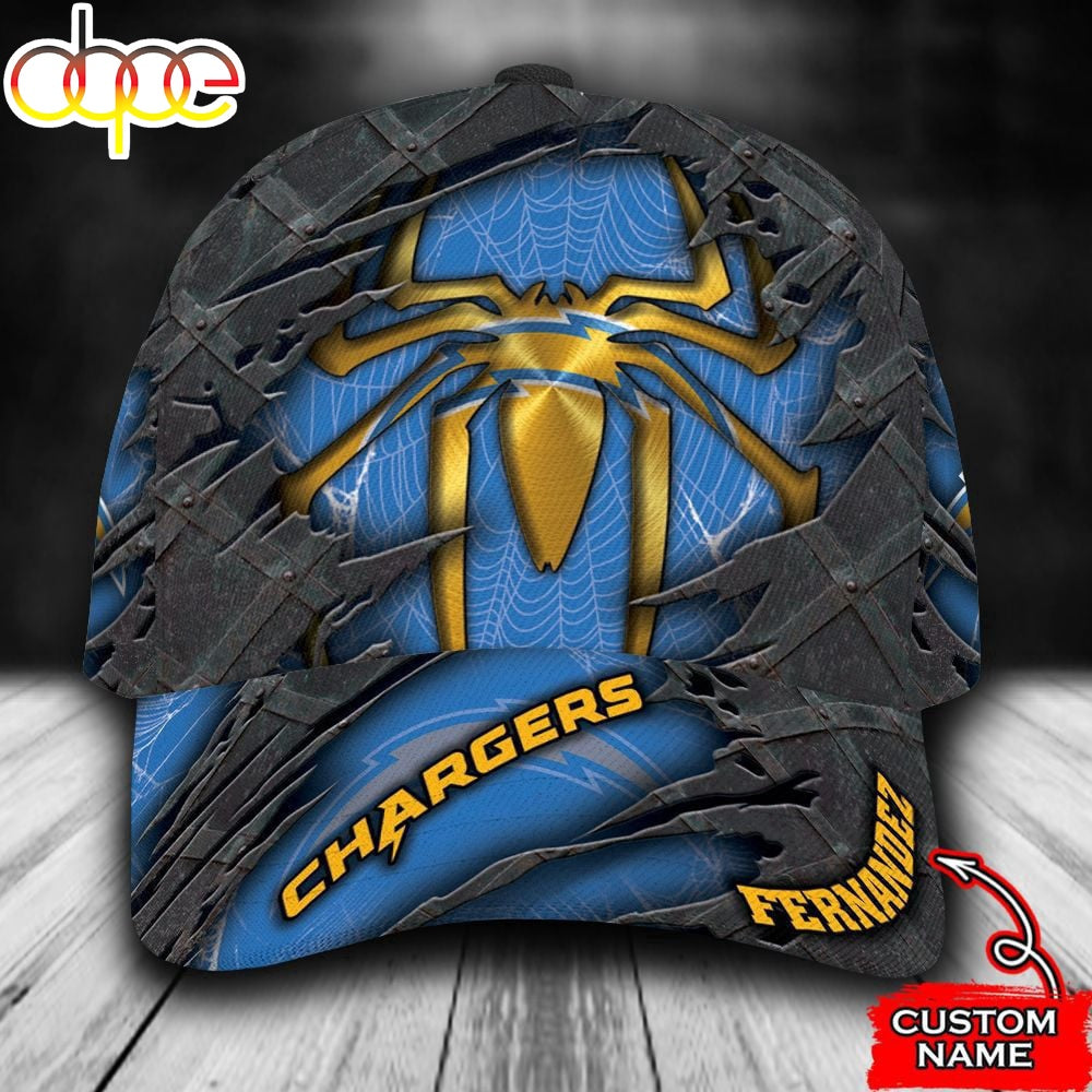 Custom Name NFL Los Angeles Chargers Spider Man All Over Print 3D Classic Cap