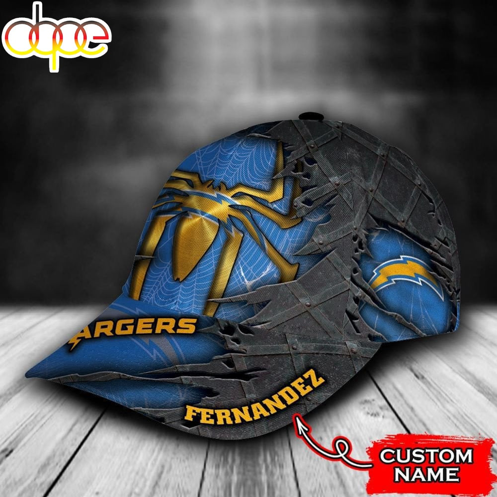 Custom Name NFL Los Angeles Chargers Spider Man All Over Print 3D Classic Cap