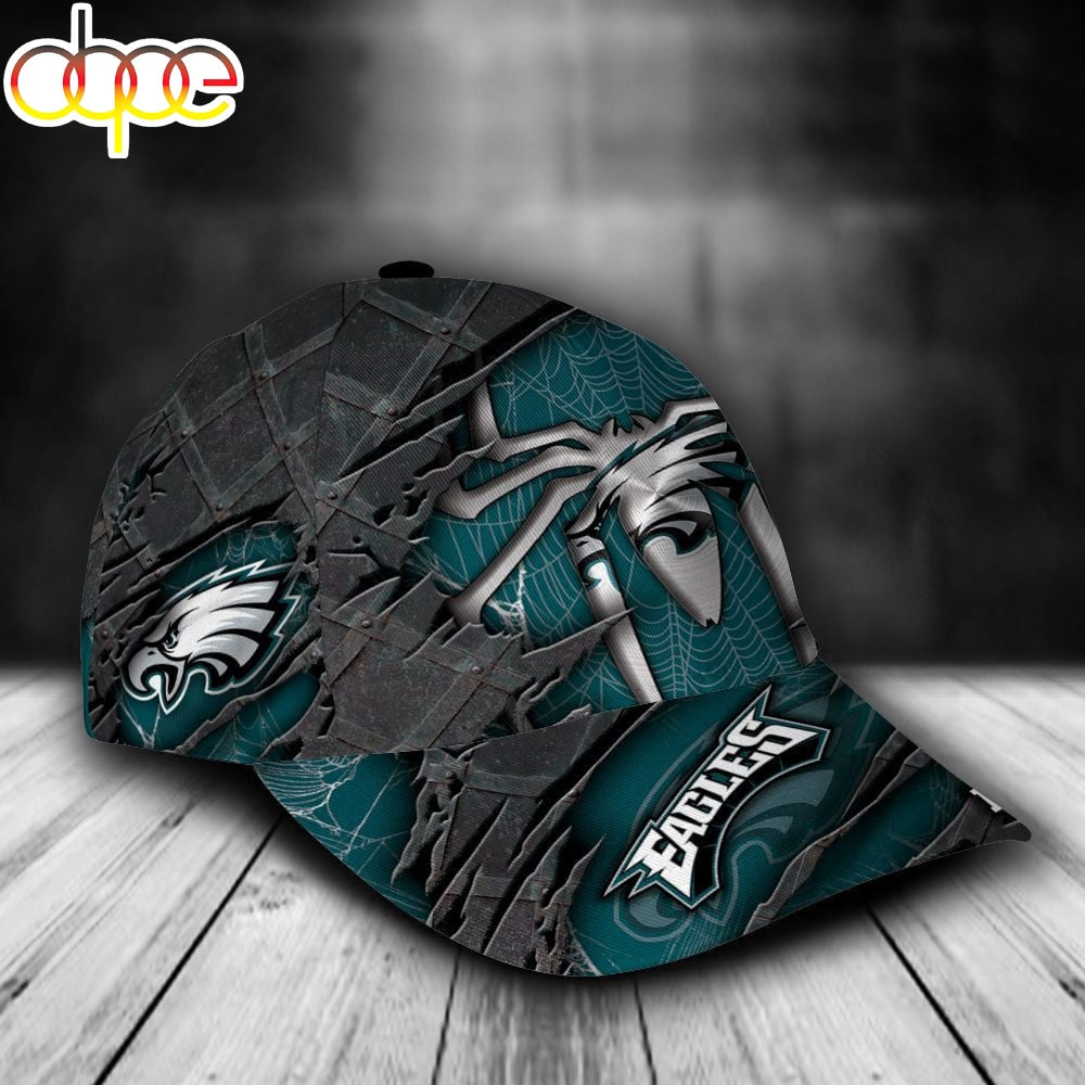 Custom Name NFL Philadelphia Eagles Spider Man All Over Print 3D Classic Cap