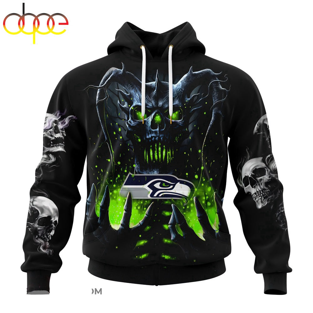 Custom Name NFL Seattle Seahawks All Over Print Hoodie Shirt For Fans