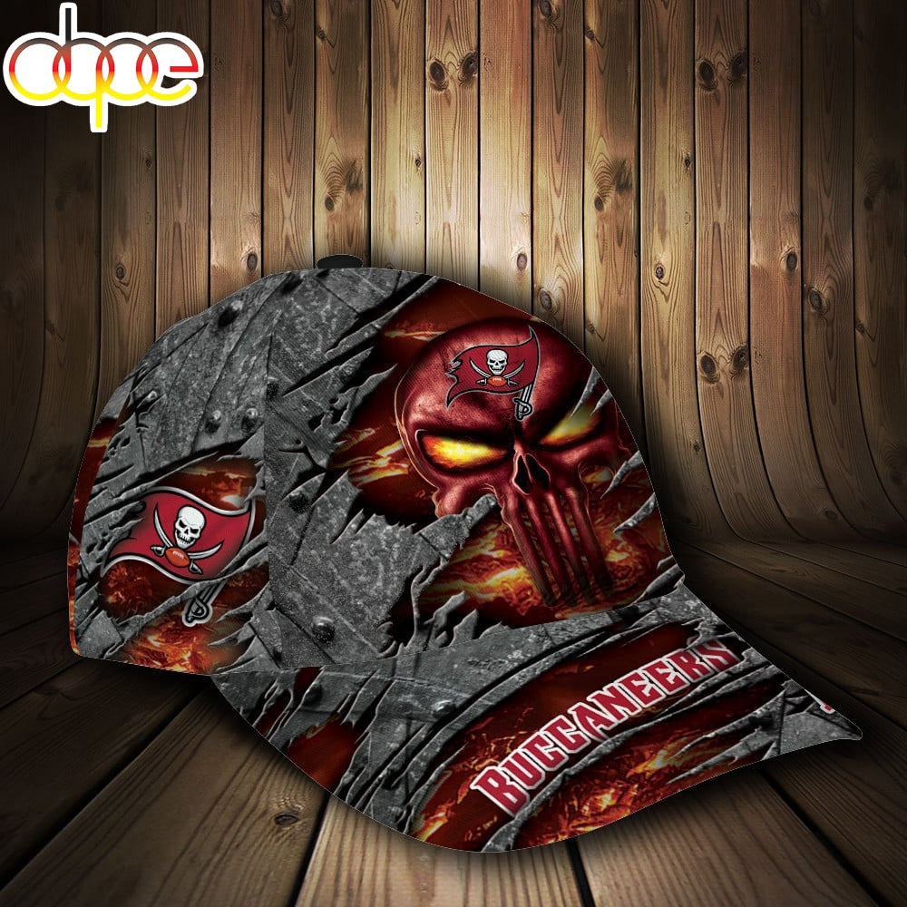 Custom Name NFL Tampa Bay Buccaneers The Punisher Skull All Over Print 3D Classic Cap