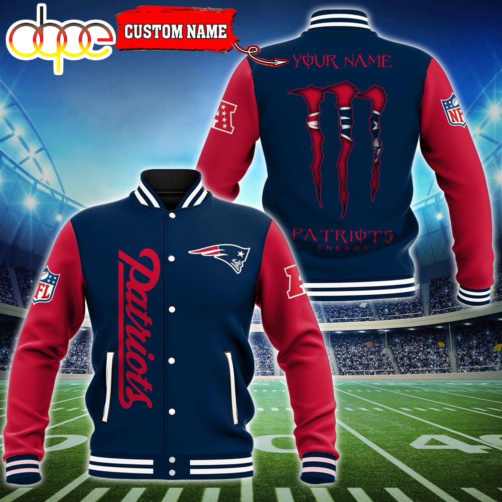 Custom Name - New England Patriots Baseball Jacket For Fan