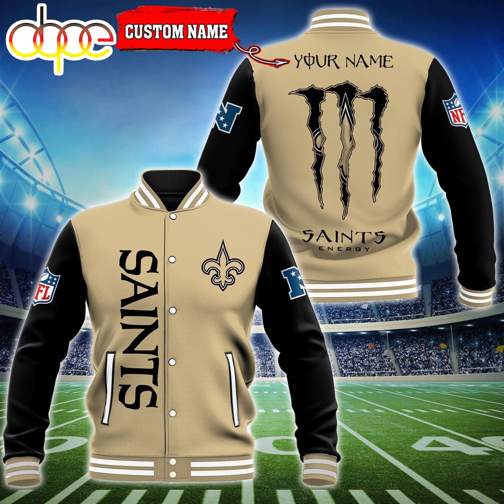 Custom Name - New Orleans Saints Baseball Jacket For Fan
