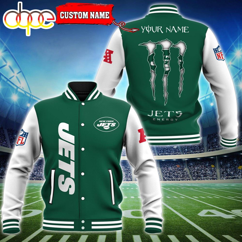 Custom Name - New York Jets Baseball Jacket For Fan