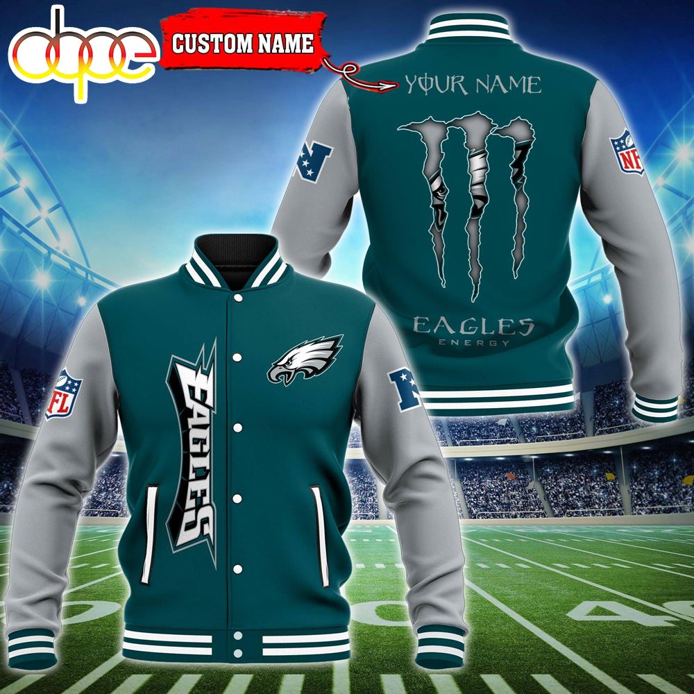 Custom Name - Philadelphia Eagles Baseball Jacket For Fan