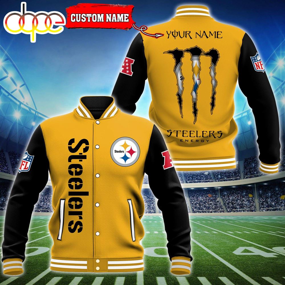 Custom Name - Pittsburgh Steelers Baseball Jacket For Fan