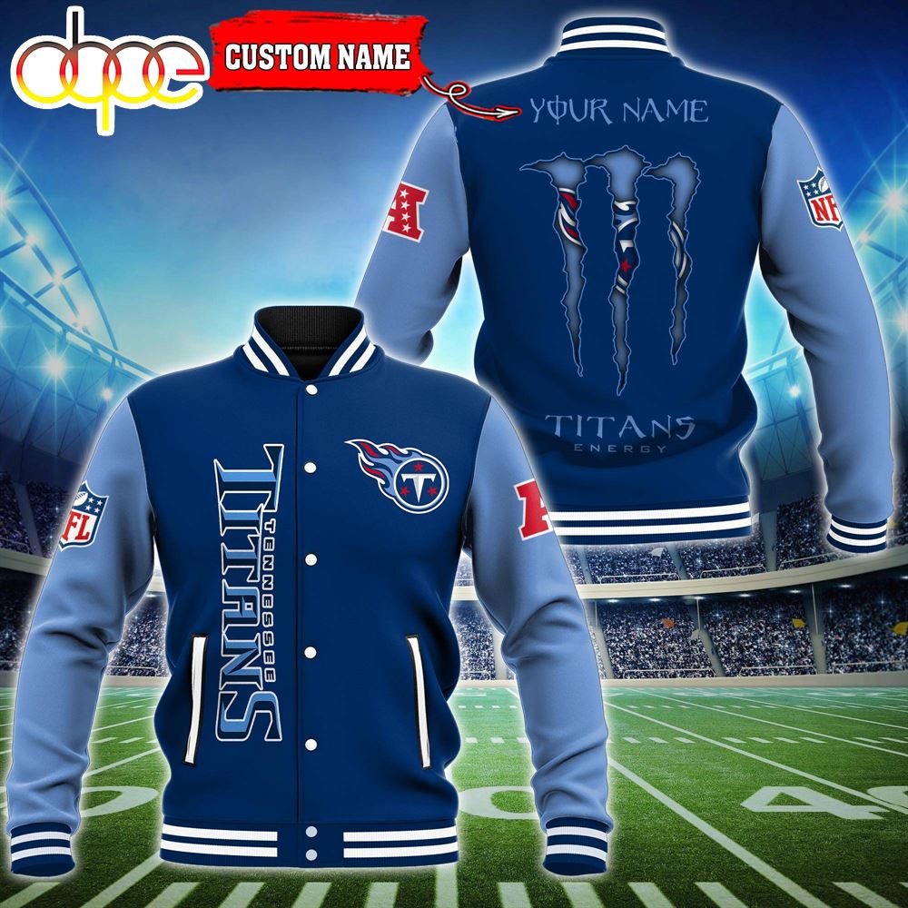 Custom Name - Tennessee Titans Baseball Jacket For Fan