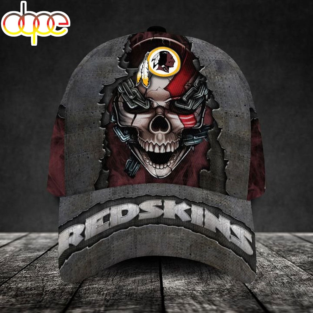 Custom Name Washington Commanders NFL Skull Chain Baseball Classic Cap