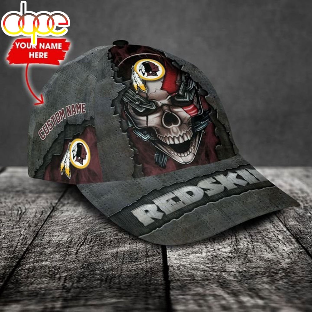 Custom Name Washington Commanders NFL Skull Chain Baseball Classic Cap