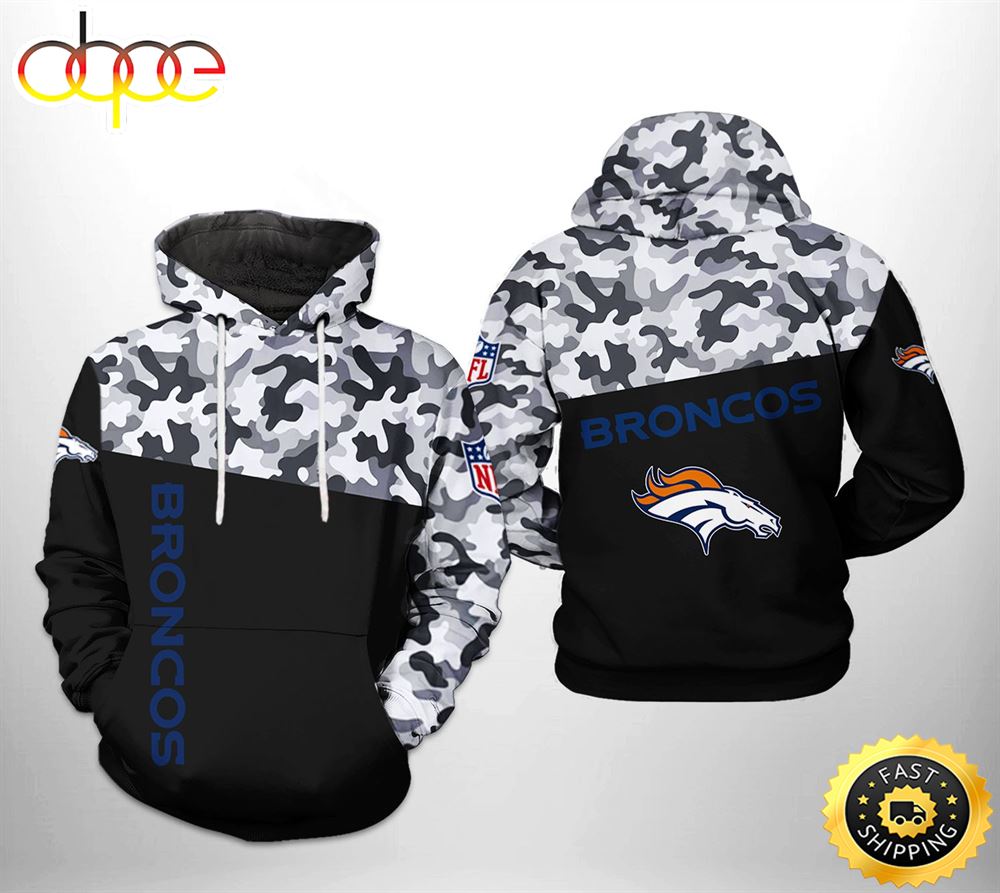 Denver Broncos NFL Camo Veteran Team 3D Printed HoodieZipper Hoodie