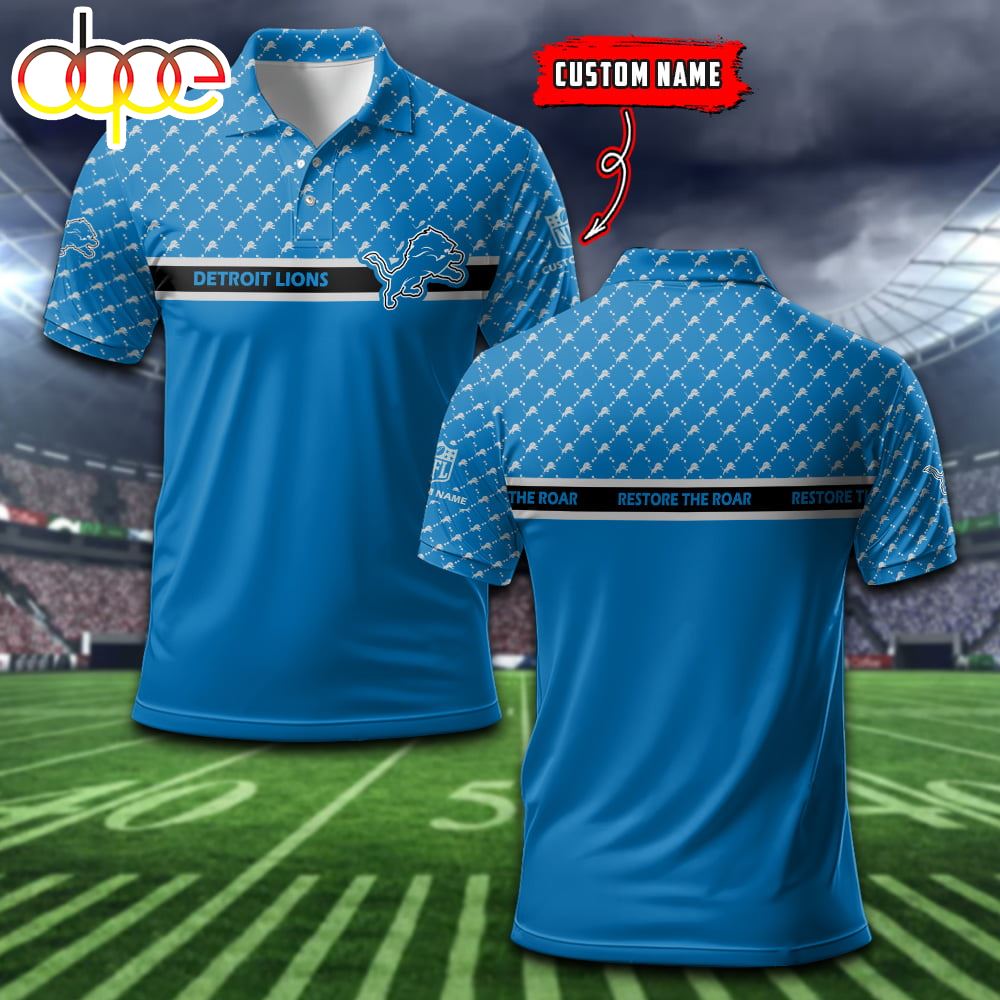 Detroit Lions Custom Name Sports For Fan Polo Shirt