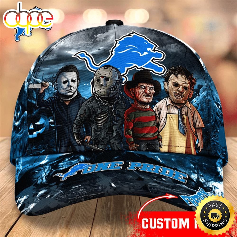 Detroit Lions  Nfl Personalized Trending Cap Mixed Horror Movie Characters