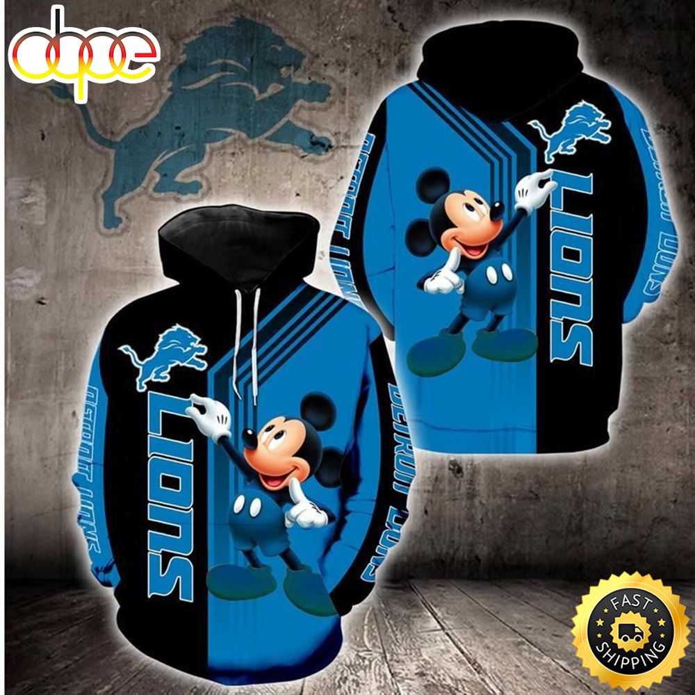 Disney Mickey Detroit Lions 22 Nfl Gift For Fan 3d All Over Print Shirt