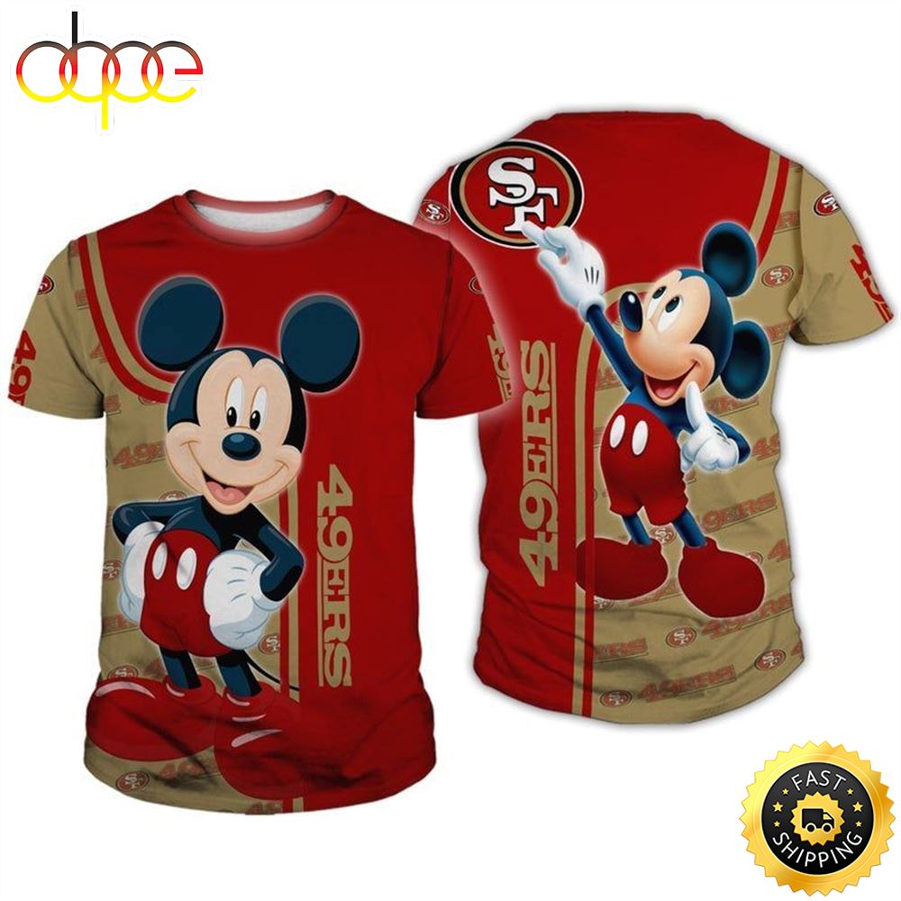 Disney Mickey Mouse San Francisco 49ers 25 Nfl Gift For Fan 3d All Over Print Shirt