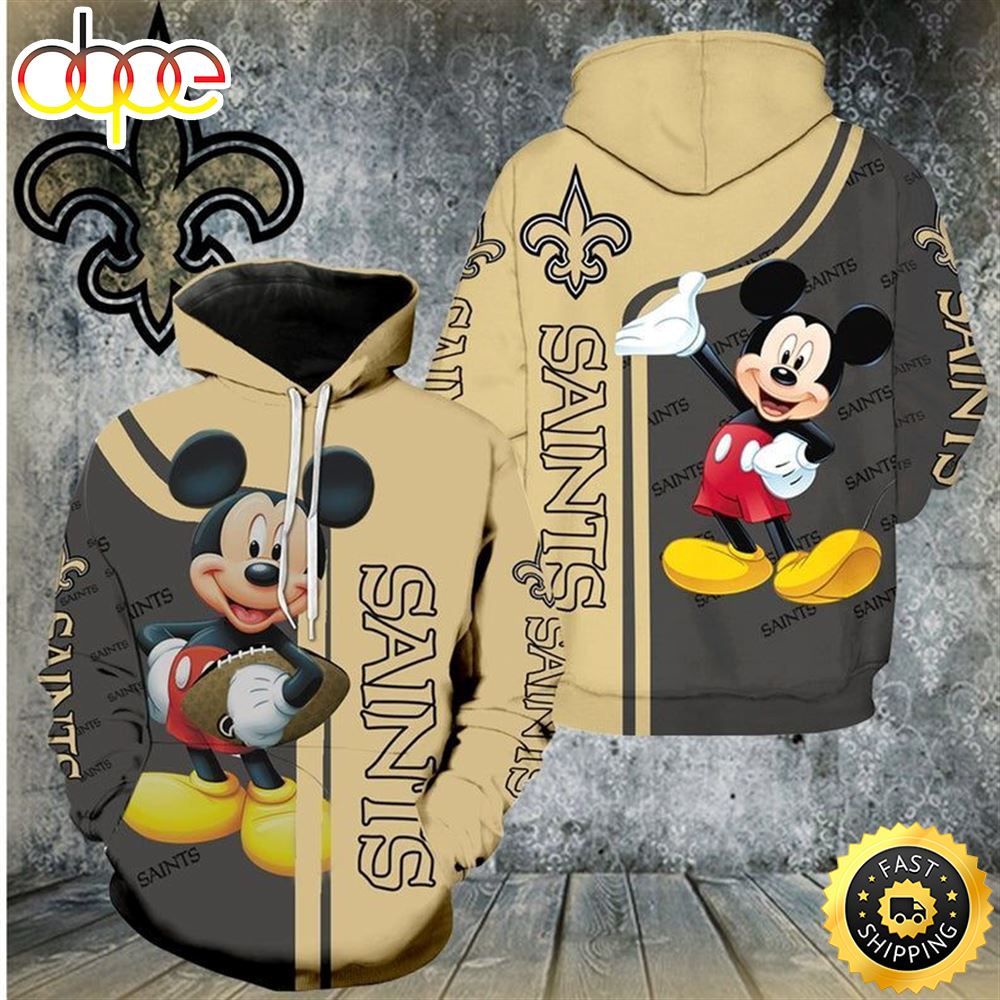 Disney Mickey New Orleans Saints 45 Nfl Gift For Fan 3d All Over Print Shirt