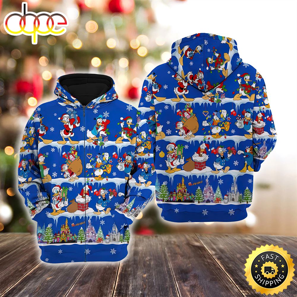 Donald Duck Christmas Disney Christmas Hoodie All Over Print Shirt