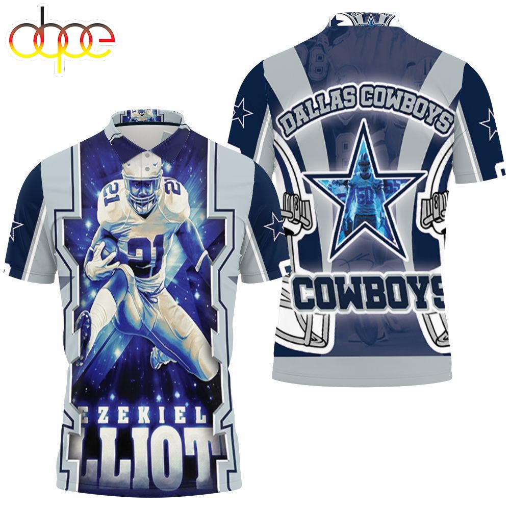 Ezekiel Elliott #21 Nfc East Division Champions Super Bowl  Dallas Cowboys Polo Shirt