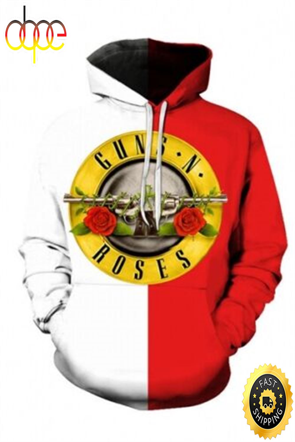 Fanmade Guns N' Roses Rock Band Logo 3D Lightweight Hoodie