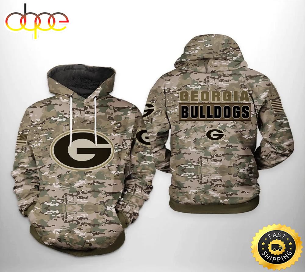 Georgia Bulldogs Camo Veteran 3D Hoodie Georgia Bulldogs Christmas Gifts