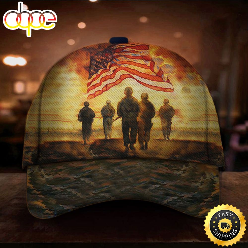 God Jesus Blessed Our Troops Hat Honor Veterans Patriotic Gift For Veterans Day Ideas Hat Classic Cap