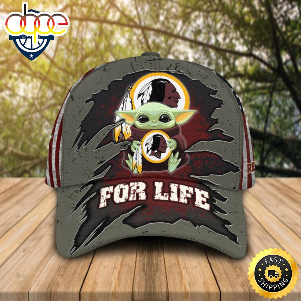 HOT Baby Yoda Hug Washington Commanders For Life Cap