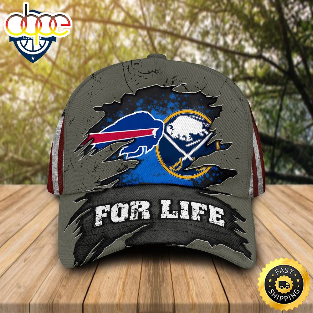 HOT Buffalo Sabres Buffalo Bills For Life Cap