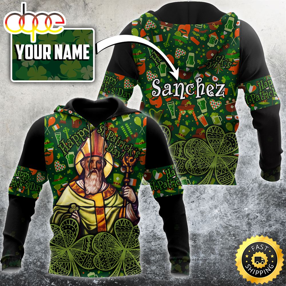 Happy Patricks Day Custom Name All Over Print Shirt