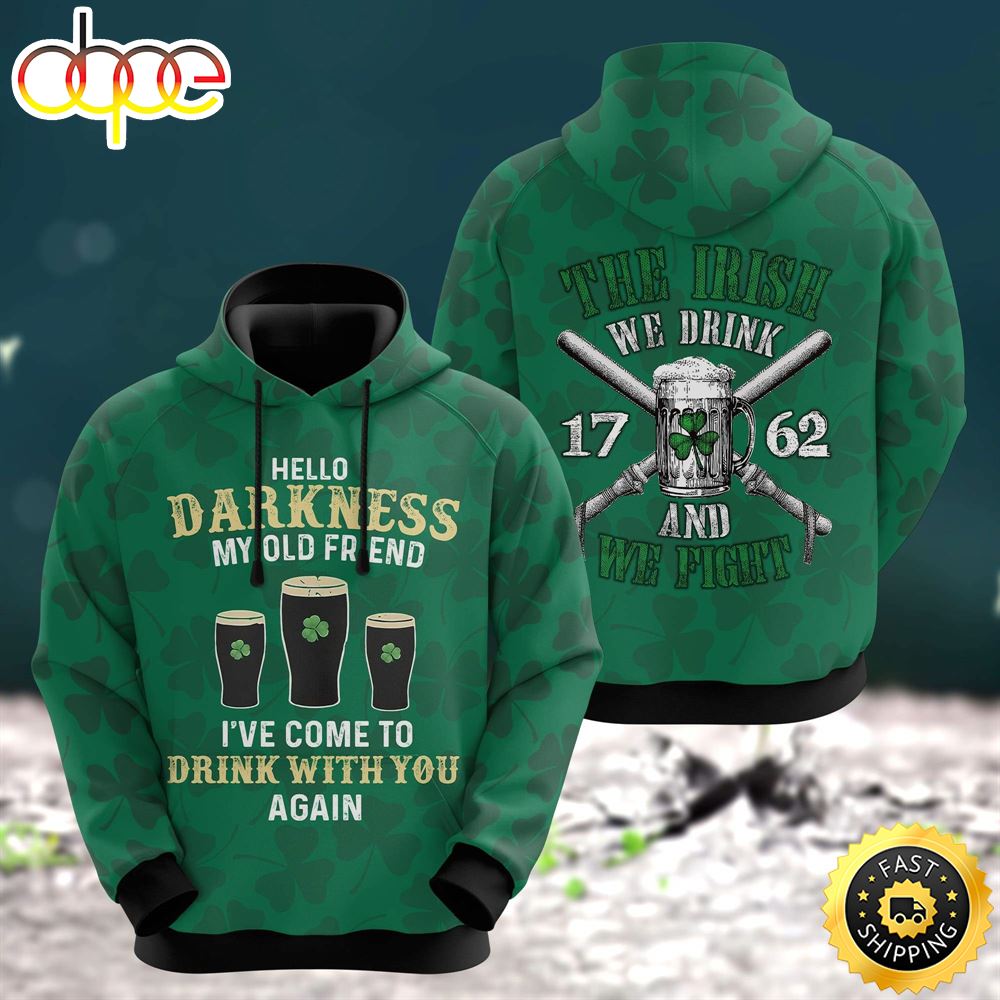 Hello Darkness My Old Friend Shamrock 3D All Over Print Shirt
