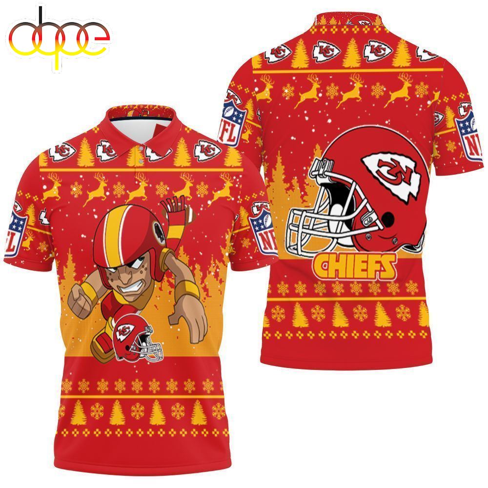 Helmet Logo Kansas City Chiefs Afc West Division Champions Super Bowl  3d Polo Shirt
