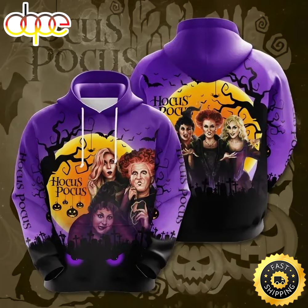 Hocus Pocus Halloween Witches 3D Hoodie