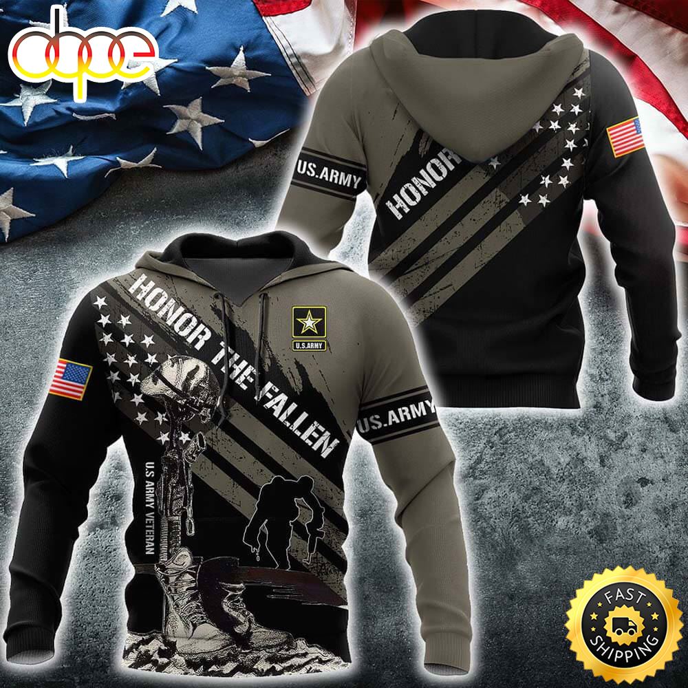 Honor The Fallen Us Veteran 3D Hoodie Veterans Day Gifts