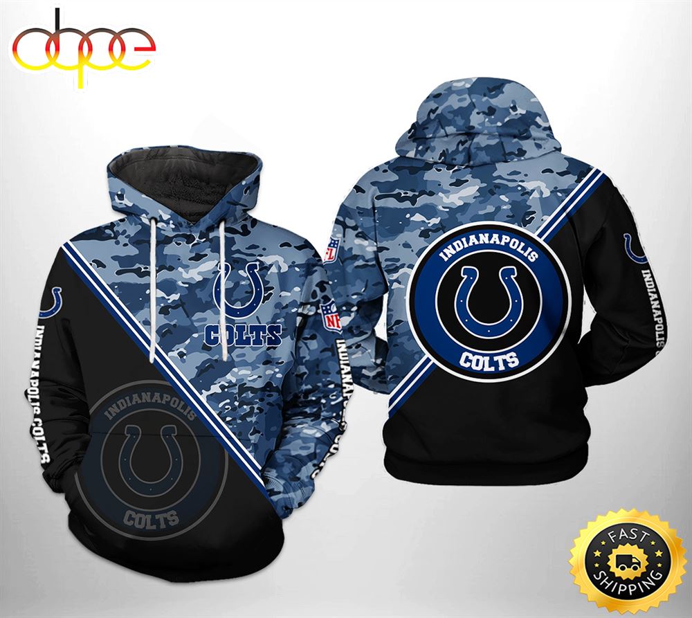 Indianapolis Colts NFL Camo Team 3D Printed HoodieZipper Hoodie