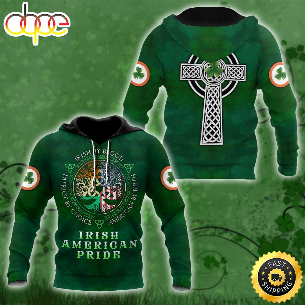 Irish American Pride Celtic Cross 3D All Over Print Shirt