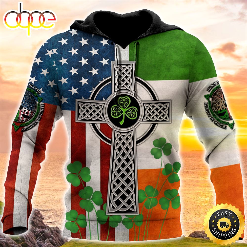 Irish Celtic Knot Cross Shamrock 3D All Over Print Shirt