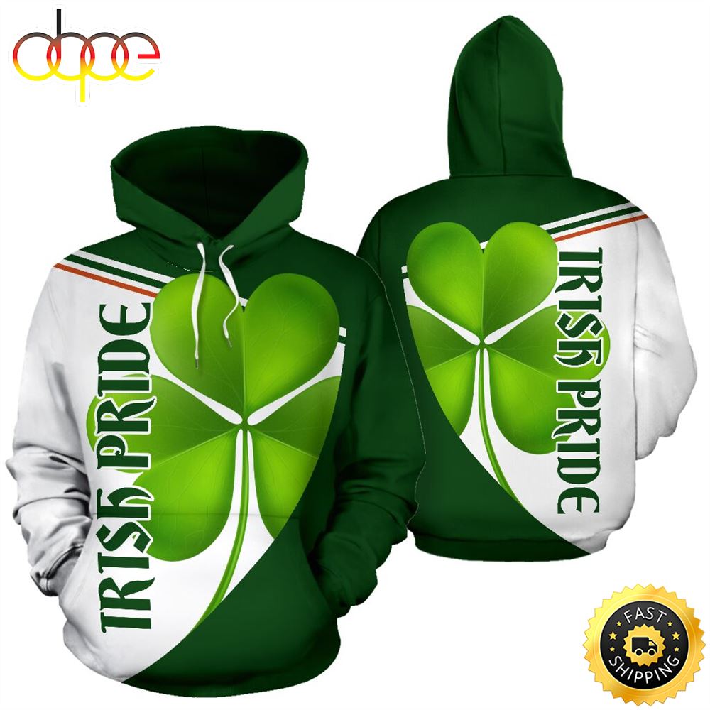 Irish Pride Shape Full Hoodie St.Patricks Day All Over Print Shirt