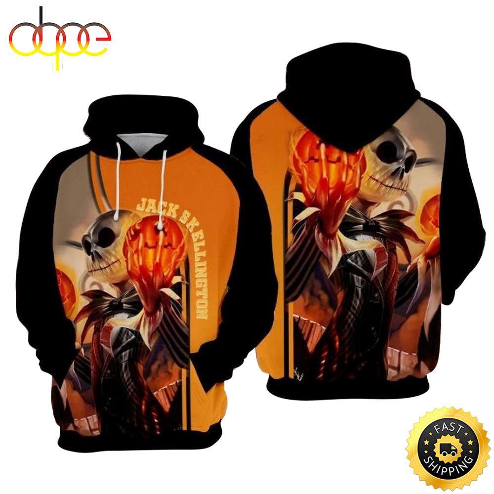 Jack Skellington Pumpkin King Hoodie 3D All Over Print