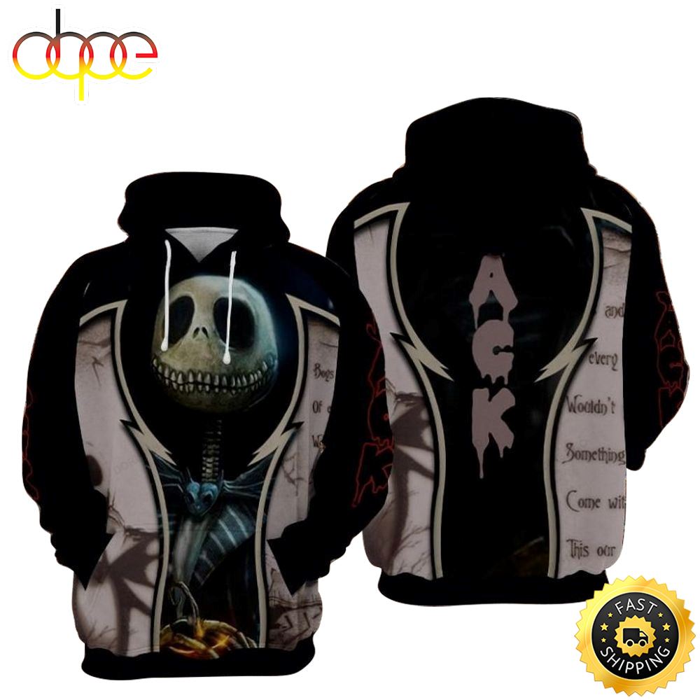 Jack Skellington Scary Hoodie 3D All Over Print