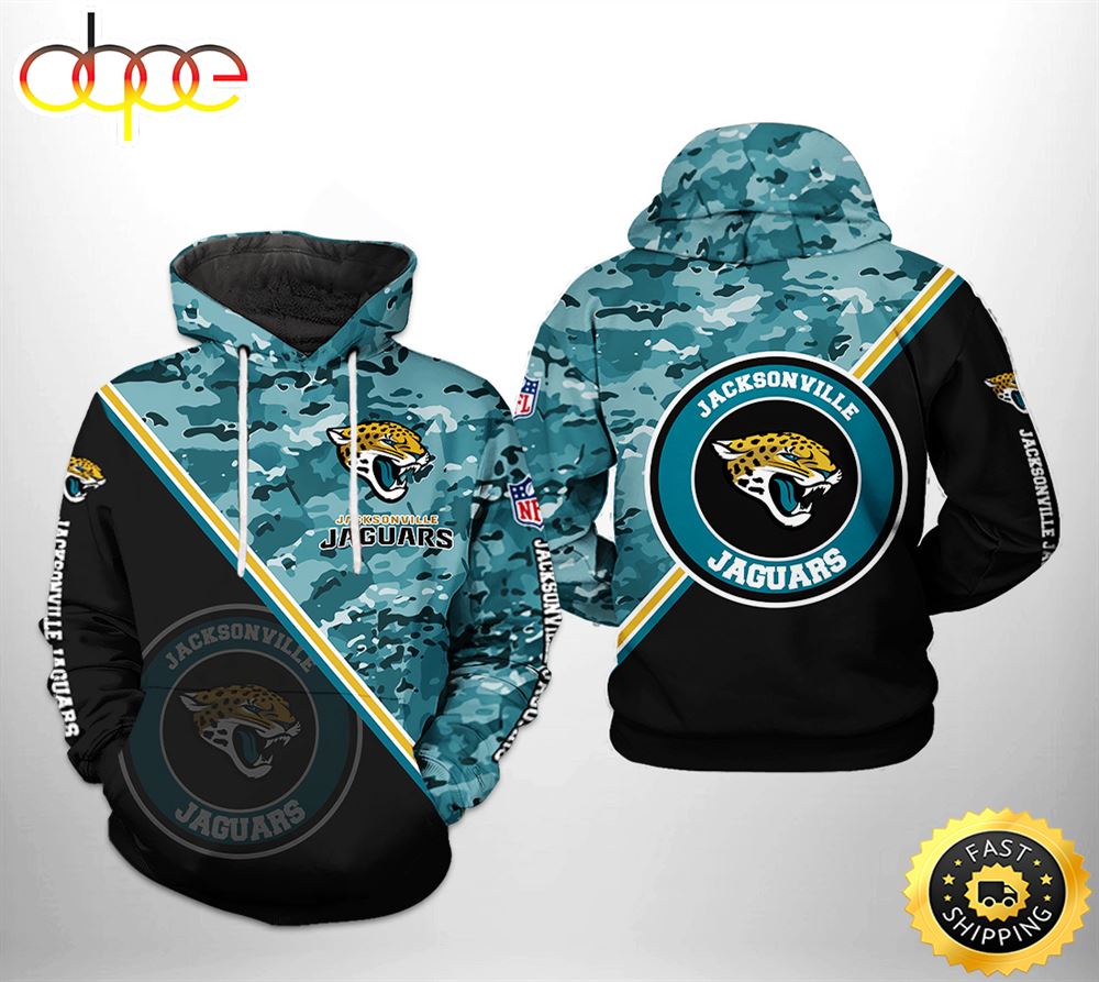 Jacksonville Jaguars NFL Camo Team 3D Printed HoodieZipper Hoodie