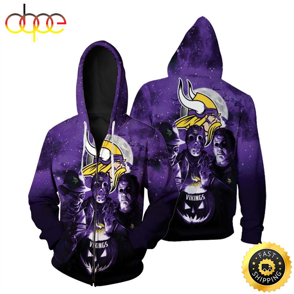 Jason Freddy Myers Minnesota Vikings Halloween All Over 3D