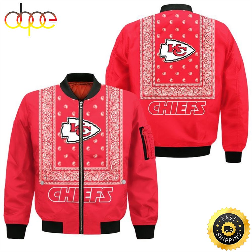 Kansas City Chiefs Bandana Skull Bomber Jackets NFL