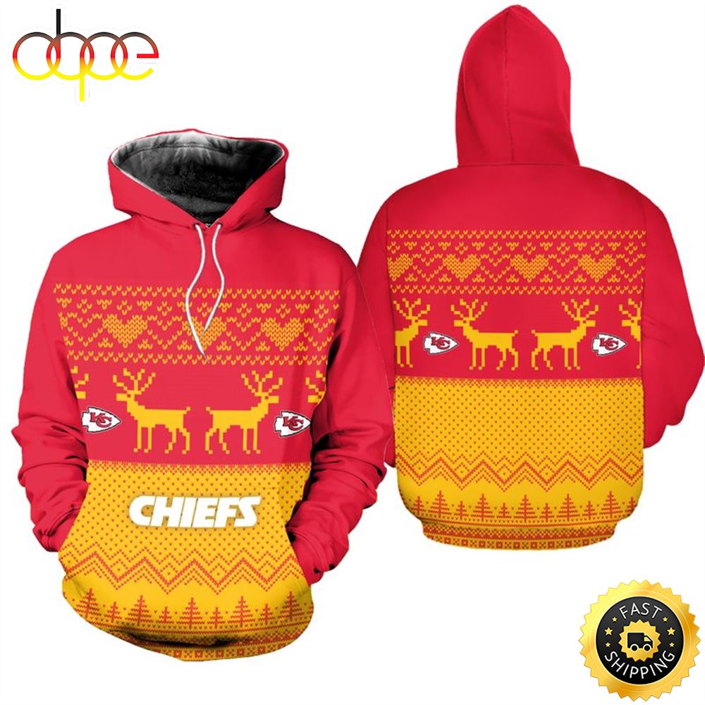 Kansas City Chiefs Christmas Football NFL All Over print Christmas Shirt
