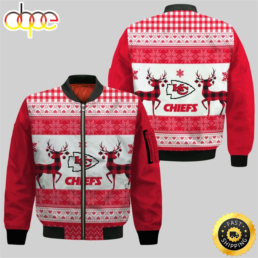 Kansas City Chiefs Christmas Pattern Bomber Jackets Fan